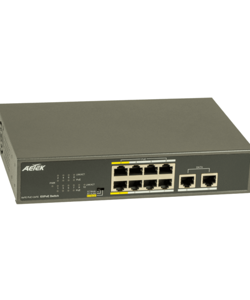 AETEK C11-082-30-120 PoE-switch med 8 portar