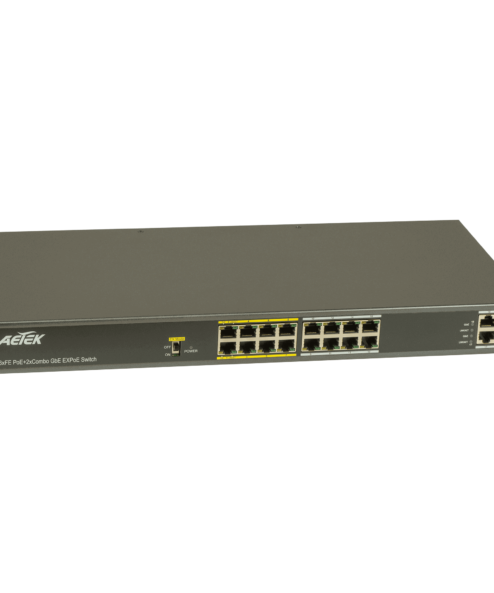 AETEK C11-162-30-250 PoE-switch med 16 portar